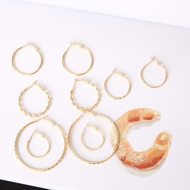 European and American vogue exaggerates circle 5 pieces earring suit restoring ancient ways earring to match earring adorn artic