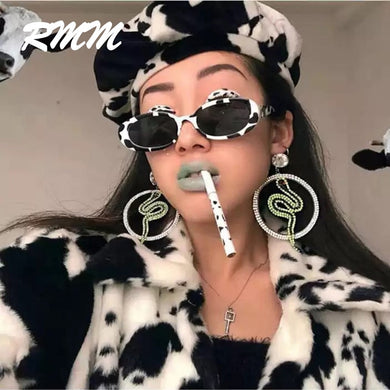 European uisex oval cow color RETRO SUNGLASSES small frame INS style personality hot-selling Sunglasses