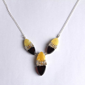 European new 925 sterling silver inlaid fidelity natural amber beeswax pendant fashion women's jewelry simple classic special