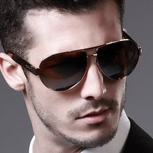 Load image into Gallery viewer, Evove 150mm Oversized Sunglasses Men Polarized Aviation Sun Glasses for Male Driving Brown Black Driving 2020
