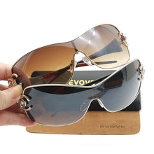 Load image into Gallery viewer, Evove Diamond Sunglasses Women One-piece  Brand Sun Glasses for Woman Rhinestone Ladies Female Shades 2022  Case Free