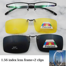 Load image into Gallery viewer, Evove Magnetic Sunglasses Male Polarized Glasses Frame with 2 Clips Day Night Driving Optical Myopia Diopter Eyewear