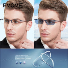 Load image into Gallery viewer, Evove Photochromic Glasses Men Chameleon Sunglasses Male Myopia Diopter semi rimless driving eyeglasses