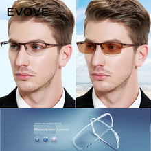 Load image into Gallery viewer, Evove Photochromic Glasses Men Chameleon Sunglasses Male Myopia Diopter semi rimless driving eyeglasses