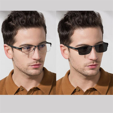 Evove Photochromic Sunglasses Men Myopia Glasses for Driving Transition Chameleon Change to Grey Anti Polar Reflection