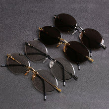 Load image into Gallery viewer, Evove Vintage Sunglasses Male Oval Glass Sun Glasses for Men Women 2023 Retro Rimless Stone Lens