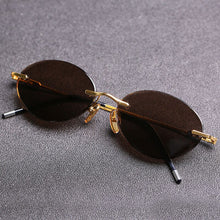 Load image into Gallery viewer, Evove Vintage Sunglasses Male Oval Glass Sun Glasses for Men Women 2023 Retro Rimless Stone Lens