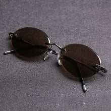 Load image into Gallery viewer, Evove Vintage Sunglasses Male Oval Glass Sun Glasses for Men Women 2023 Retro Rimless Stone Lens