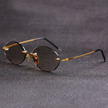 Load image into Gallery viewer, Evove Vintage Sunglasses Male Oval Glass Sun Glasses for Men Women 2023 Retro Rimless Stone Lens