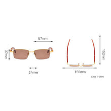 Load image into Gallery viewer, Evove stone Sunglasses Male natural crystal Sun Glasses for Men women Oversized Brown Rectangle Big Large shades UV400
