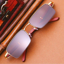 Load image into Gallery viewer, Evove stone Sunglasses Male natural crystal Sun Glasses for Men women Oversized Brown Rectangle Big Large shades UV400