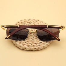 Load image into Gallery viewer, Evove stone Sunglasses Male natural crystal Sun Glasses for Men women Oversized Brown Rectangle Big Large shades UV400