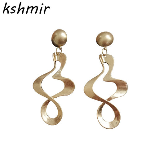 Exaggerated stud earrings fashion eardrop special-shaped metal stud earrings do old women jewelry alloy spiral earrings