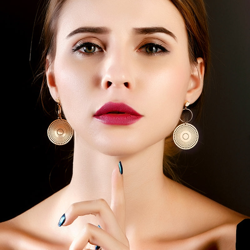 Exaggeration Vintage Big Gold Earrings For Women Bohemia National Elements Filigree Drop Earrings Statement Jewelry 1082
