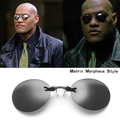 Explosion, Pinch-nose Sunglasses, Retro Metal Rim Sunglasses, Mini-glasses for Men and Women.The Matrix