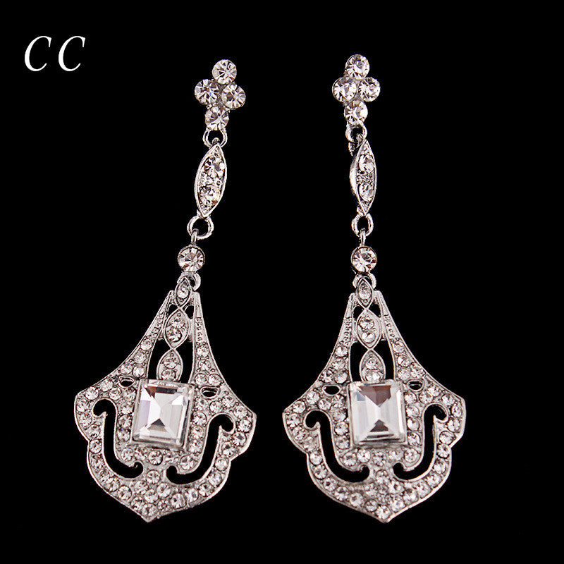 Exquisite Design Fashion Jewelry for Brides Top Austrian Crystal Stud Earrings for Women Wedding Engagement Party Gift B003