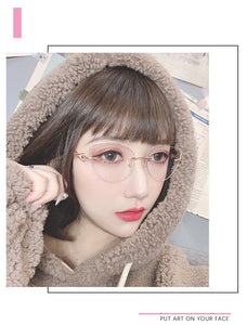 Exquisite Diamond Optical Eyeglasses Frames RX Prescription Myopia Cat Eye Metal Custom Diopter Glasses Women Retro