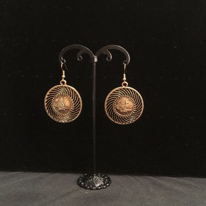 Exquisite India Ancient Golden Circle Earrings India Classic Tribal Jewels Middle East Egypt, Morocco, Pakistan, Israel Thailand