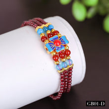 Load image into Gallery viewer, Exquisite garnet bracelet for women Three chains of garnet jewelry for bracelets