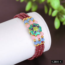 Load image into Gallery viewer, Exquisite garnet bracelet for women Three chains of garnet jewelry for bracelets