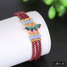 Load image into Gallery viewer, Exquisite garnet bracelet for women Three chains of garnet jewelry for bracelets