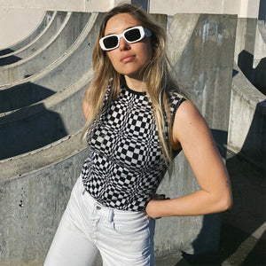 Eye-Catching Brand Designer Sunglasses 2023 Weird Acetate Retro Square Sun Glasses Women Men Trendy Cool Black White Shades