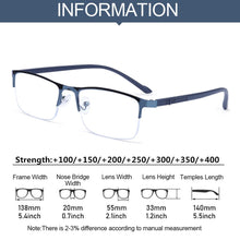 Load image into Gallery viewer, Eye Protection Half Frame Vintage Ultra Light Frame Computer Goggles Anti-Blue Light Glasses Business Reading Glasses