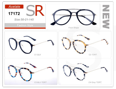 Meraviglia degli occhi Montature vintage in acetato da uomo e da donna Montature per occhiali rotonde retrò con doppio ponte