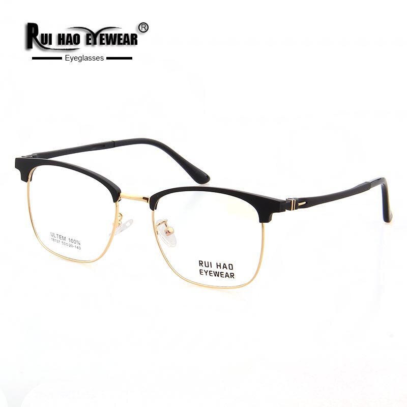 Eyebrow Eyeglasses Frame Rui Hao Eyewear Retro Glasses Frame Men Super Light Ultem Spectacles Frames 18137