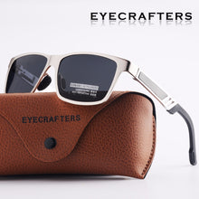Load image into Gallery viewer, Eyecrafters Brown Designer Men's Aluminum Polarized Sunglasses Mens Driving Mirrored Sun Glasses Retro Vintage Square Eyewear