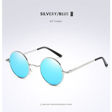 Load image into Gallery viewer, Eyecrafters Metal Steampunk Round Polarized Sunglasses Mens Womens Silver Mirrored Coating Lens Eyewear Retro Vintage SunGlasses