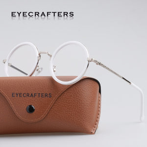 Eyecrafters Retro Lady's Round Eyewear Frame  Men Women Clear Lens Optical Eyeglasses Frame Spectacle Frame Vintage