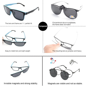 Eyeezi Polarized Sunglasses With Magnetic Clip-on Eyeglasses Frame Men Women Blue Light Blocking Optical Glasses Frames