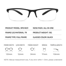 Load image into Gallery viewer, Eyeezi  Reading Glasses очки для зрения Square Eyeglasses for Men TR90 Frames Designer Black Blend Spectacles Eyeglass