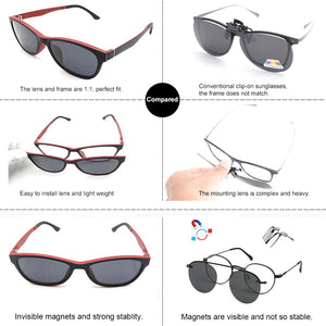 Eyeezi TR90 Anti Blue Light Optical Glasses Frames Polarized Sunglasses With Magnetic Clip Men Women Computer Eyeglasses