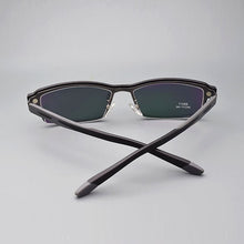 Load image into Gallery viewer, Eyeglasses Frame Alloy Male Big Belt Magnet Clip On Myopia Glasses Frame 3D Lens Polarized Sunglasses Sand Black  Night Vision