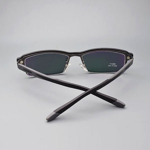 Eyeglasses Frame Alloy Male Big Belt Magnet Clip On Myopia Glasses Frame 3D Lens Polarized Sunglasses Sand Black  Night Vision