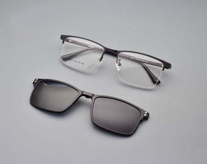 Eyeglasses Frame Alloy Male Big Belt Magnet Clip On Myopia Glasses Frame  Polarized Sunglasses  Night Vision