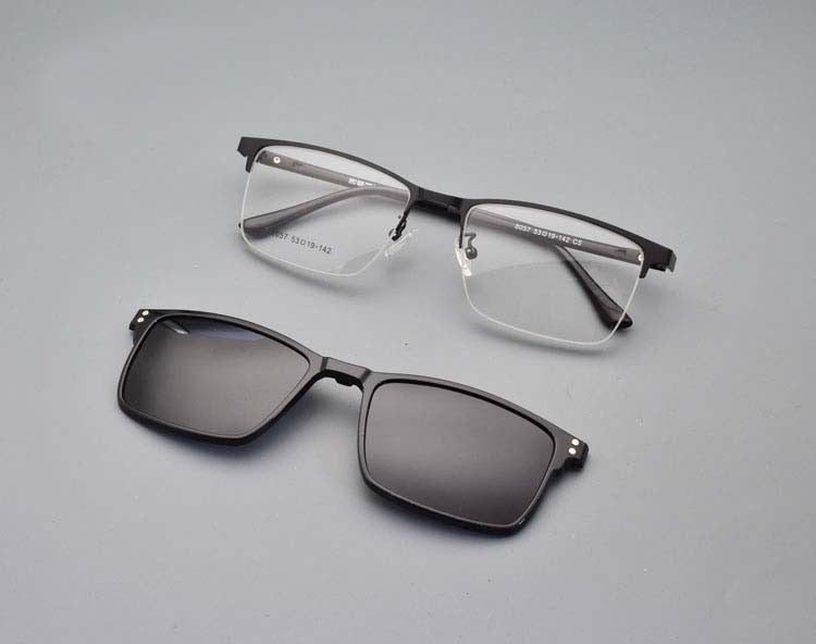 Eyeglasses Frame Alloy Male Big Belt Magnet Clip On Myopia Glasses Frame  Polarized Sunglasses  Night Vision