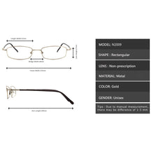 Load image into Gallery viewer, Eyeglasses Frames Eyewear Silver Black 180 Degrees Temple Stainless Steel Glasses Reading Myopia Optical N2009