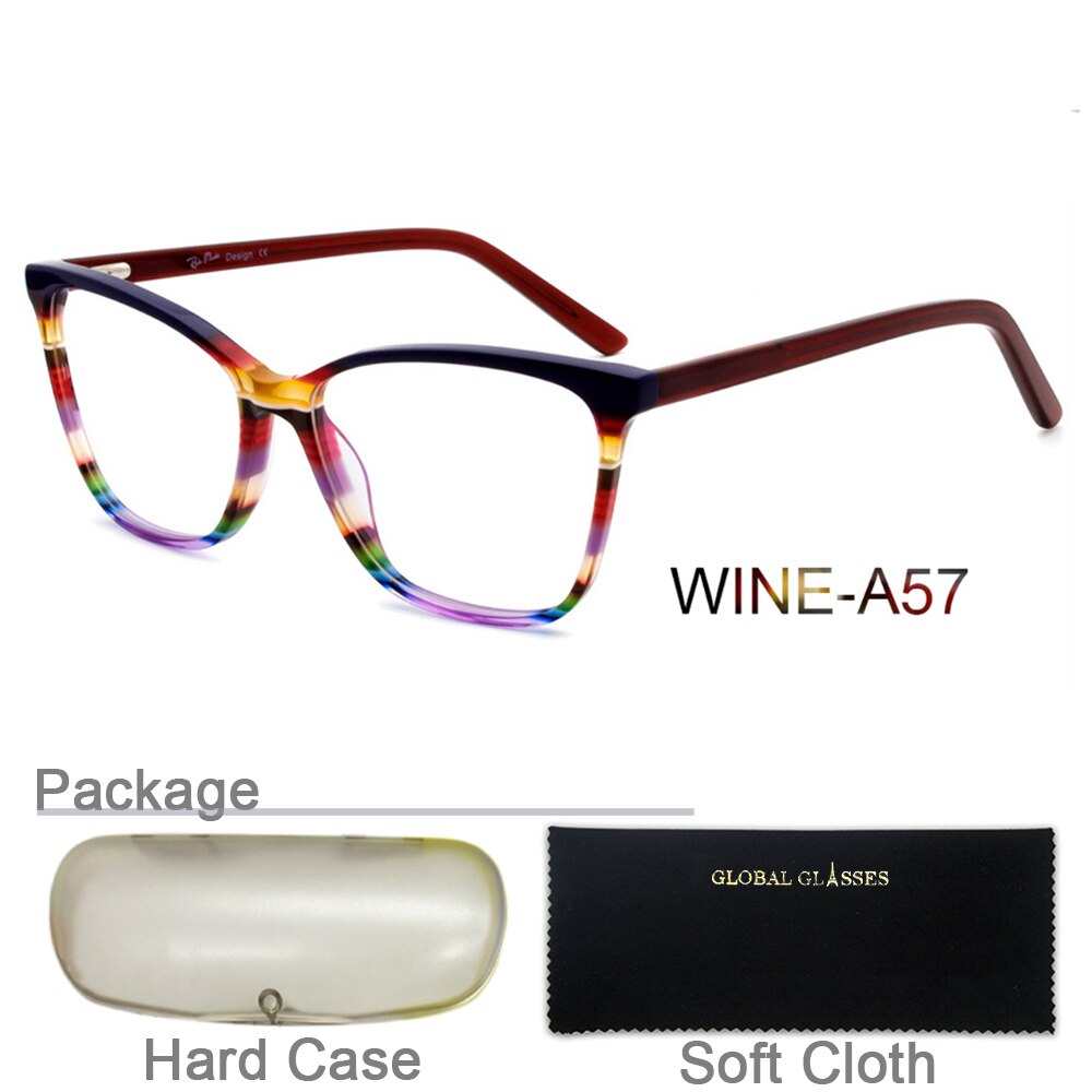 Eyeglasses Frames New Fashion Italy Designer Glasses Women Men Gray Red Brown Colorful Acetate Optical Eyewear  G86