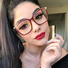 Load image into Gallery viewer, Eyeglasses Square glasses woman  fashion Clear lens Optical glasses frame women Metal Legs female oculos