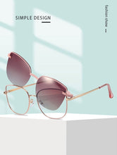 Load image into Gallery viewer, Eyeglasses frames Polarized Magnet Clip glasses frame women Myopia Prescription Glasses Optical sunglasses Metal Eyewear