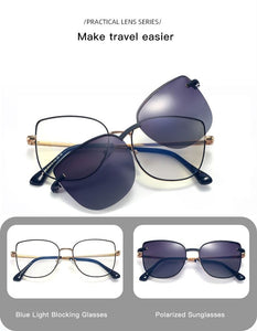Eyeglasses frames Polarized Magnet Clip glasses frame women Myopia Prescription Glasses Optical sunglasses Metal Eyewear