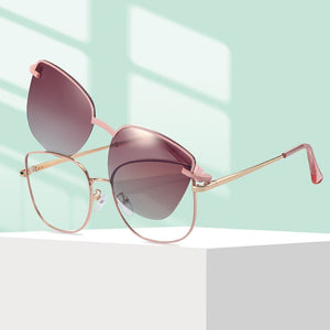 Eyeglasses frames Polarized Magnet Clip glasses frame women Myopia Prescription Glasses Optical sunglasses Metal Eyewear