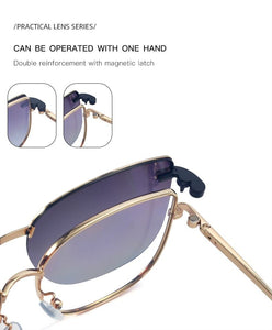 Eyeglasses frames Polarized Magnet Clip glasses frame women Myopia Prescription Glasses Optical sunglasses Metal Eyewear