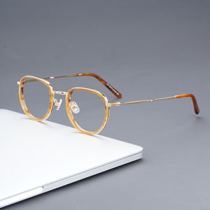 Eyeglow Designer Vintage Eyeglasses Frame Women's glasses Metal  Round Frame for Men Round Retro Prescription glasses