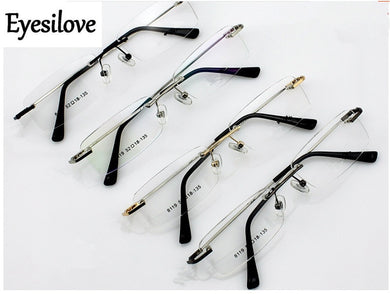 Eyesilove 10pcs/lot unisex rimless optical glasses frames men women memory titanium eyeglasses for prescription many colors