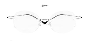 Eyesilove women Titanium Alloy Rimless myopia glasses Nearsighted Glasses prescription glasses -1.0 -1.5 -2.0 -2.5 -3.0 -3.5 -4