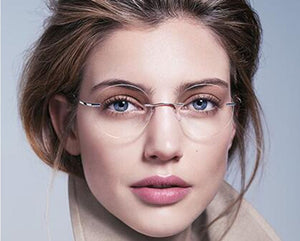 Eyesilove women Titanium Alloy Rimless myopia glasses Nearsighted Glasses prescription glasses -1.0 -1.5 -2.0 -2.5 -3.0 -3.5 -4
